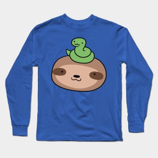 Snake and Sloth Face Long Sleeve T-Shirt